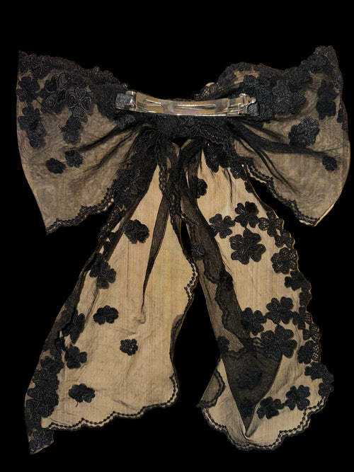 Black Lace Hair Bow