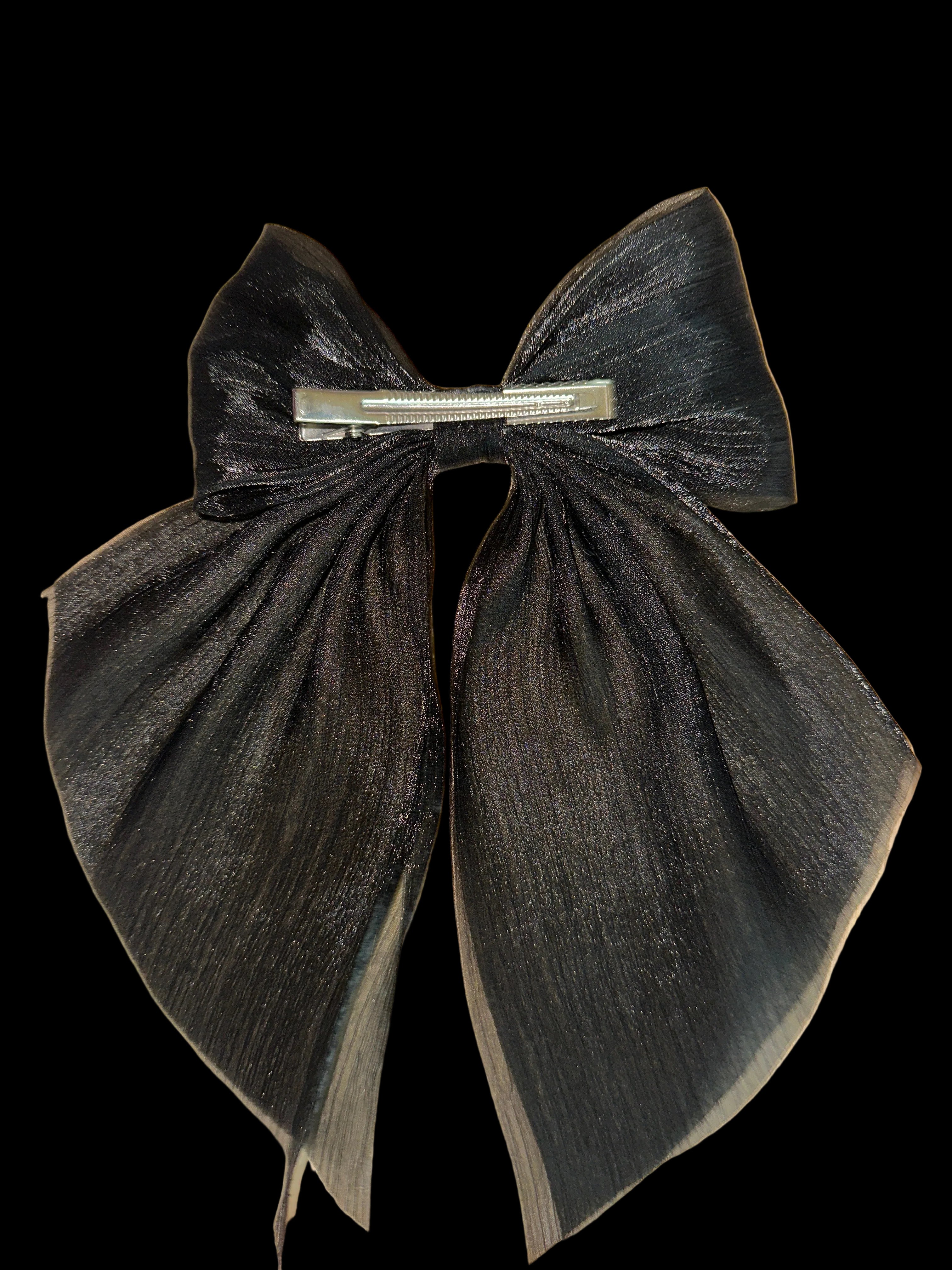 Black Mesh Hair Bow