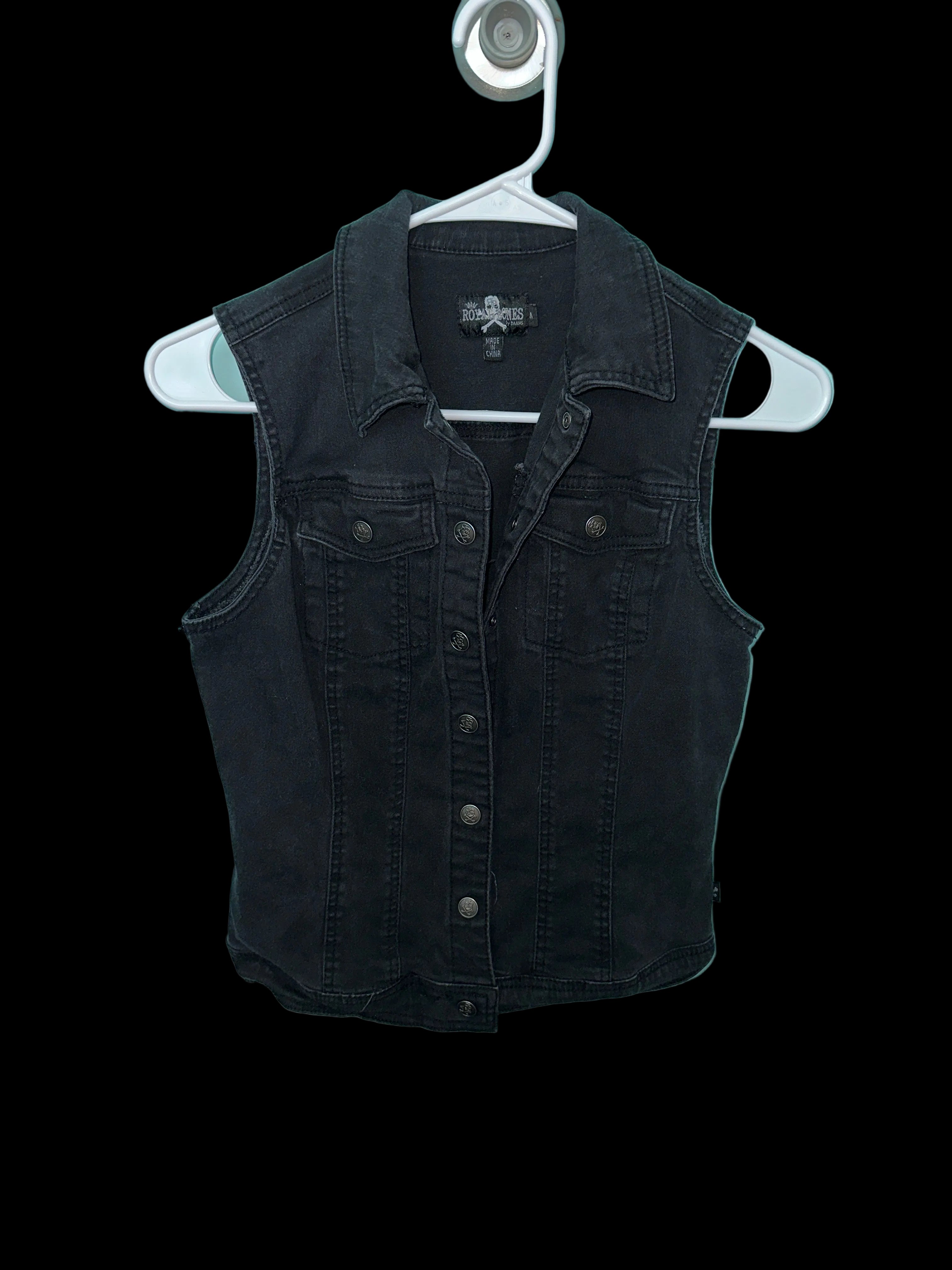 Black Denim Vest MED
