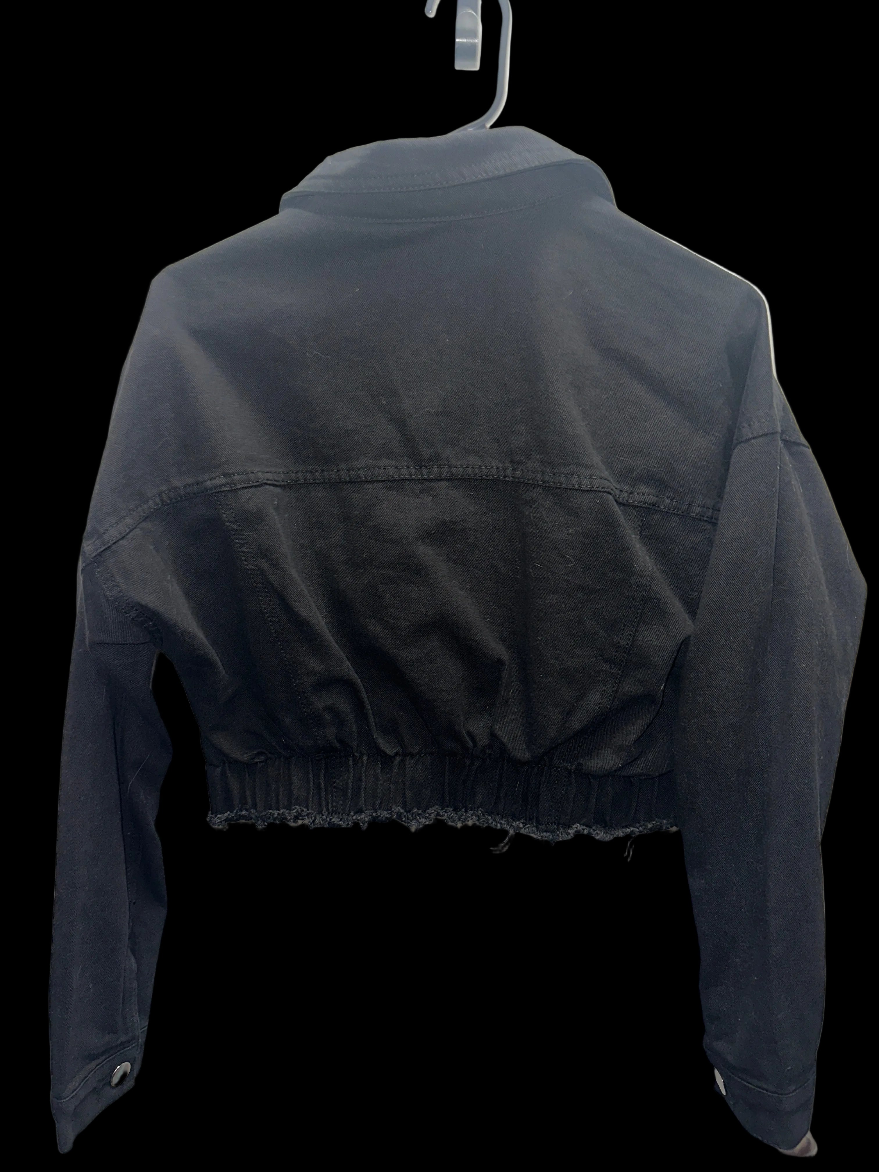 Black Cropped Denim-Jacket MED