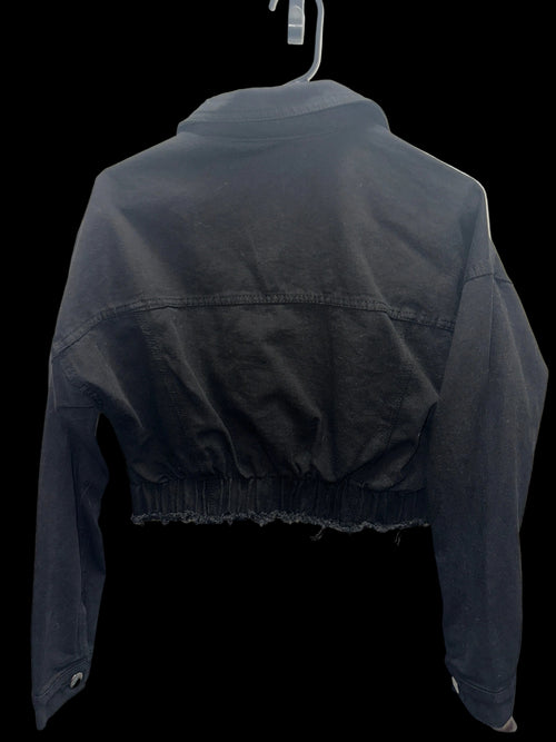 Black Cropped Denim-Jacket MED