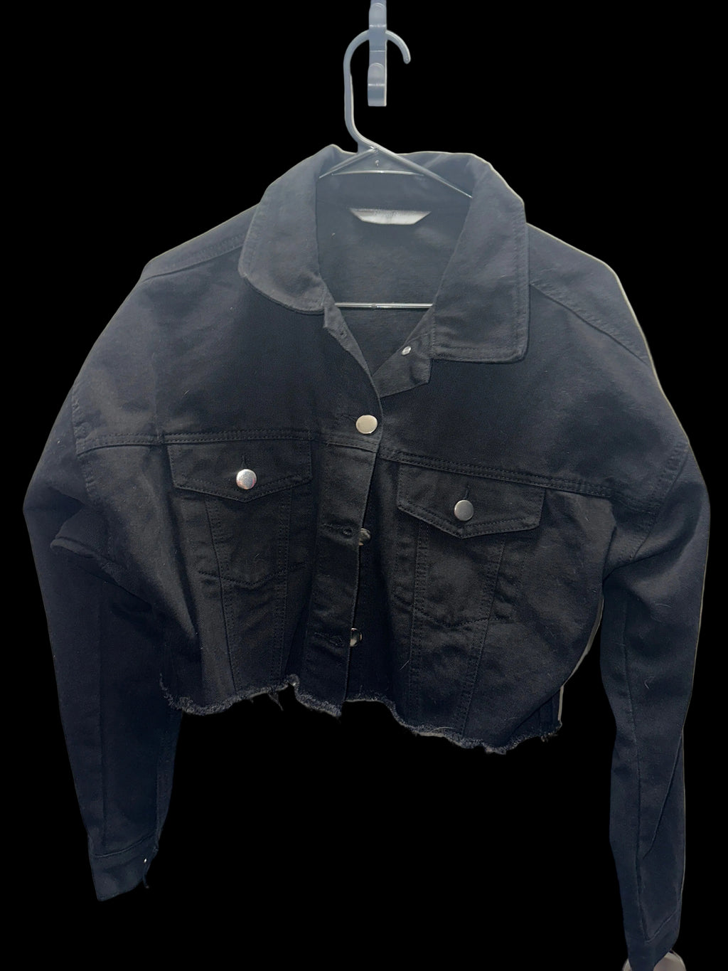 Black Cropped Denim-Jacket MED