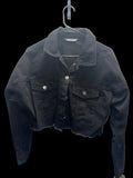 Black Cropped Denim-Jacket MED