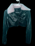 Cropped Faux Leather Jacket SM
