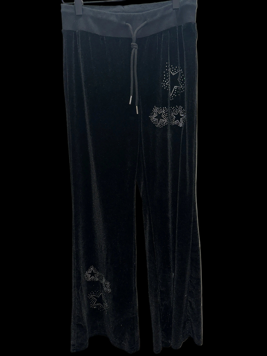 Black Velvet Tracksuit Pants MED