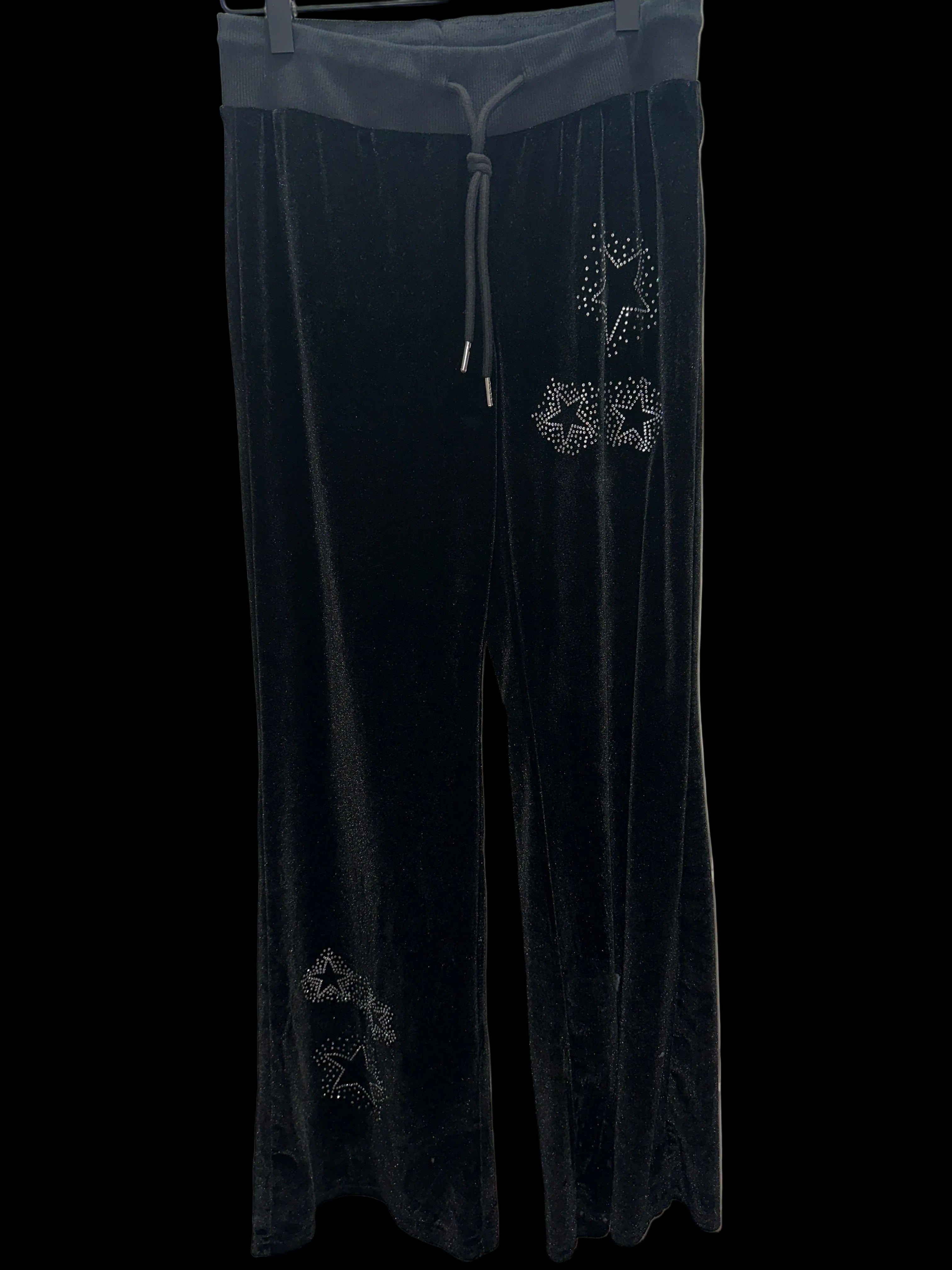 Black Velvet Tracksuit Pants MED