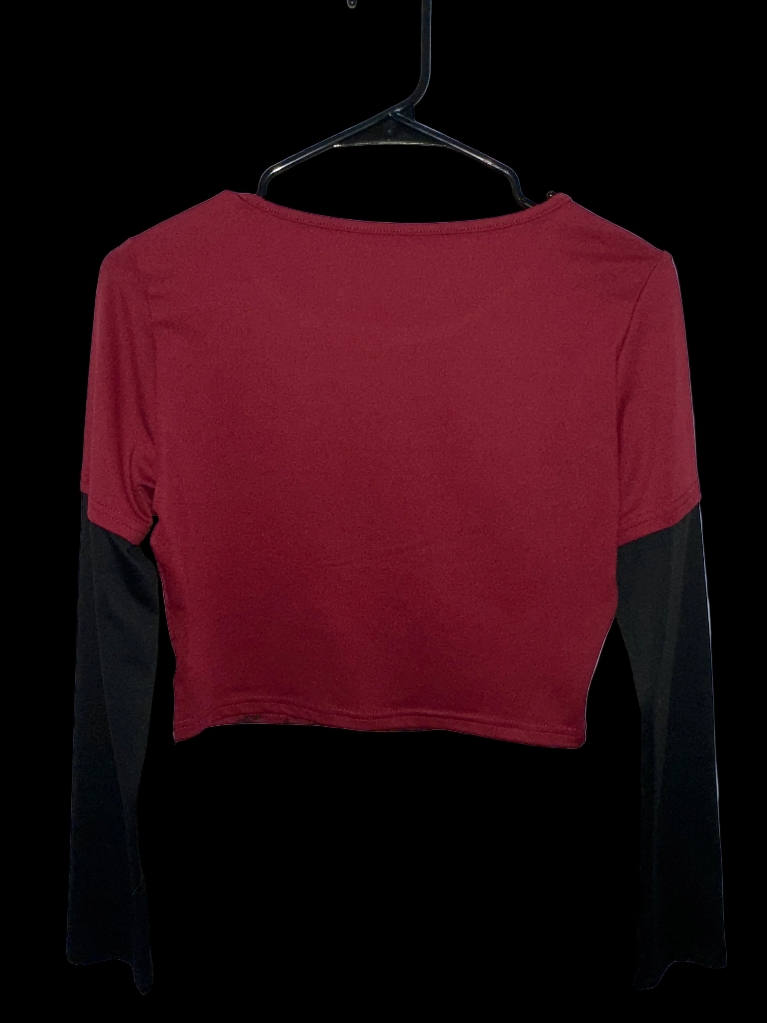 Skull Cropped Long Sleeve Top MED