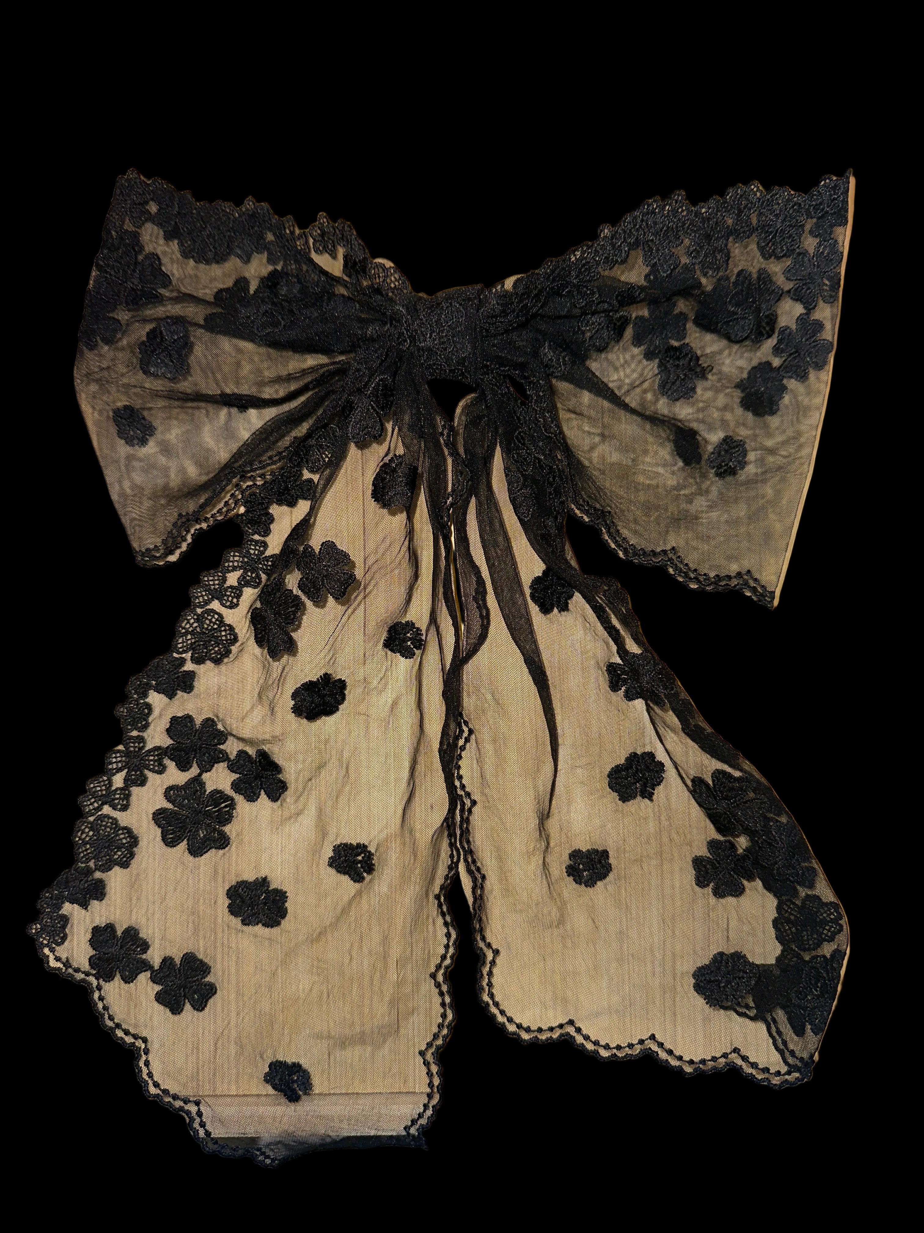 Black Lace Hair Bow