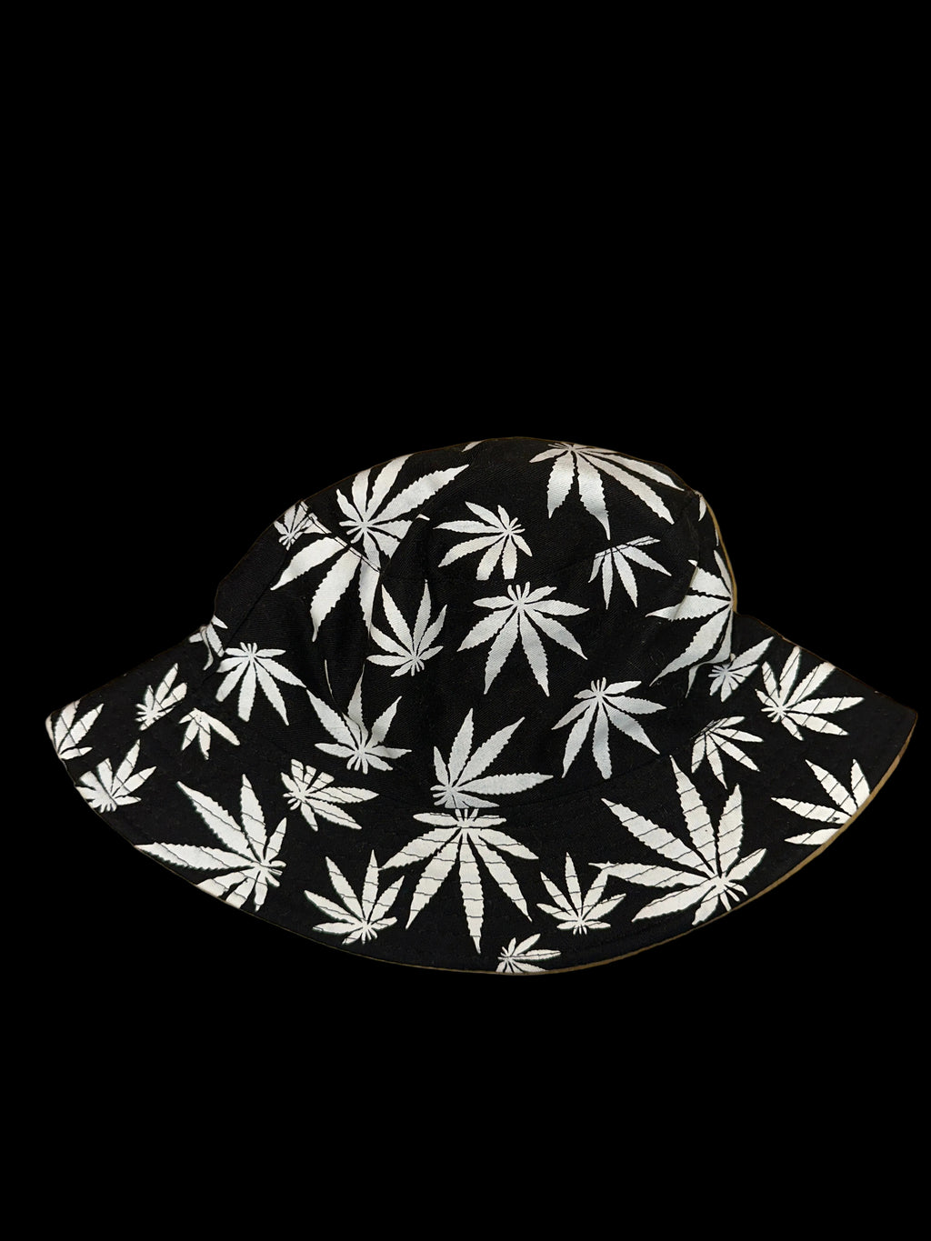 B&W Weed Leaf Bucket Hat