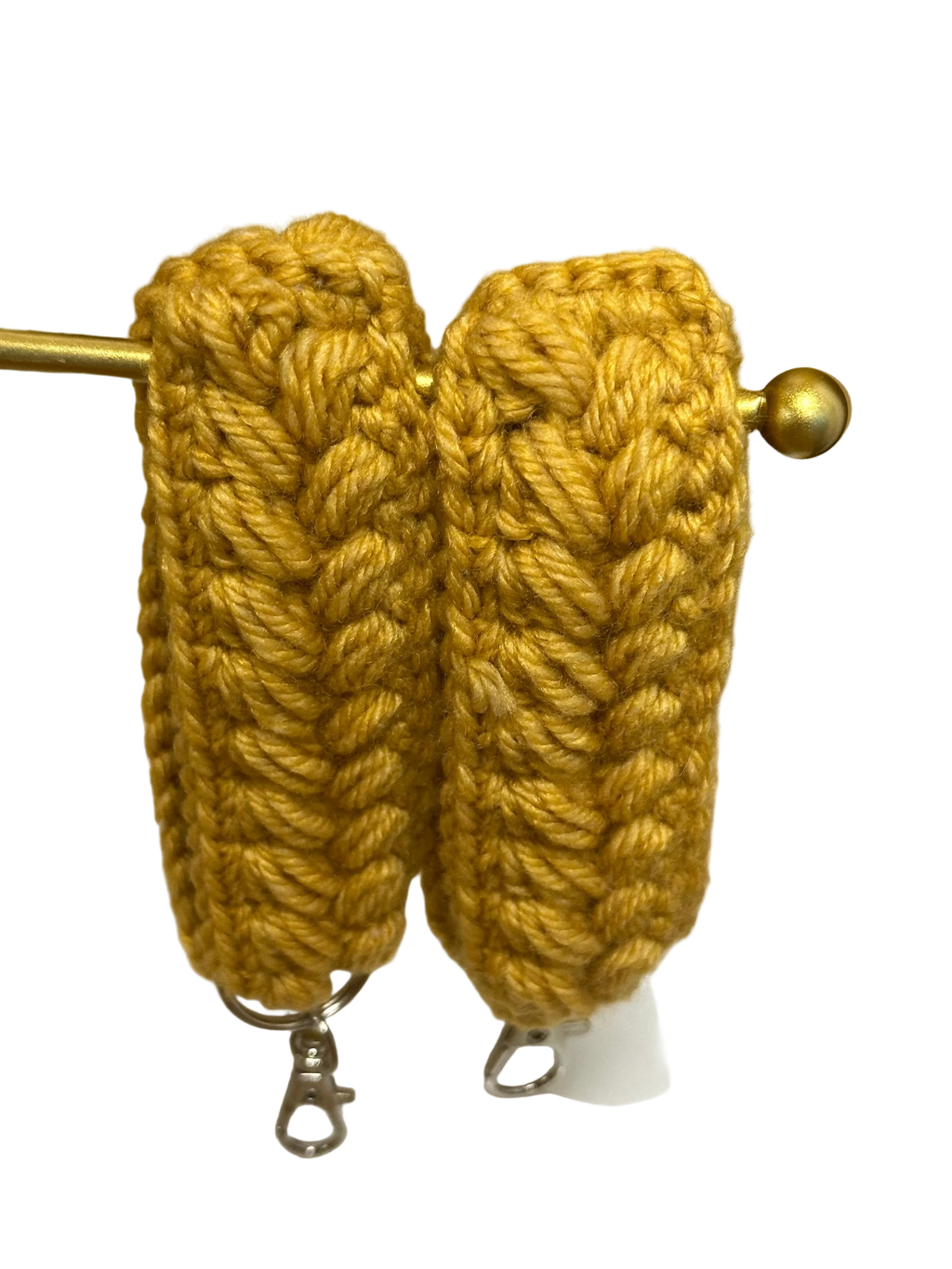 Crocheted Keychain- Gold