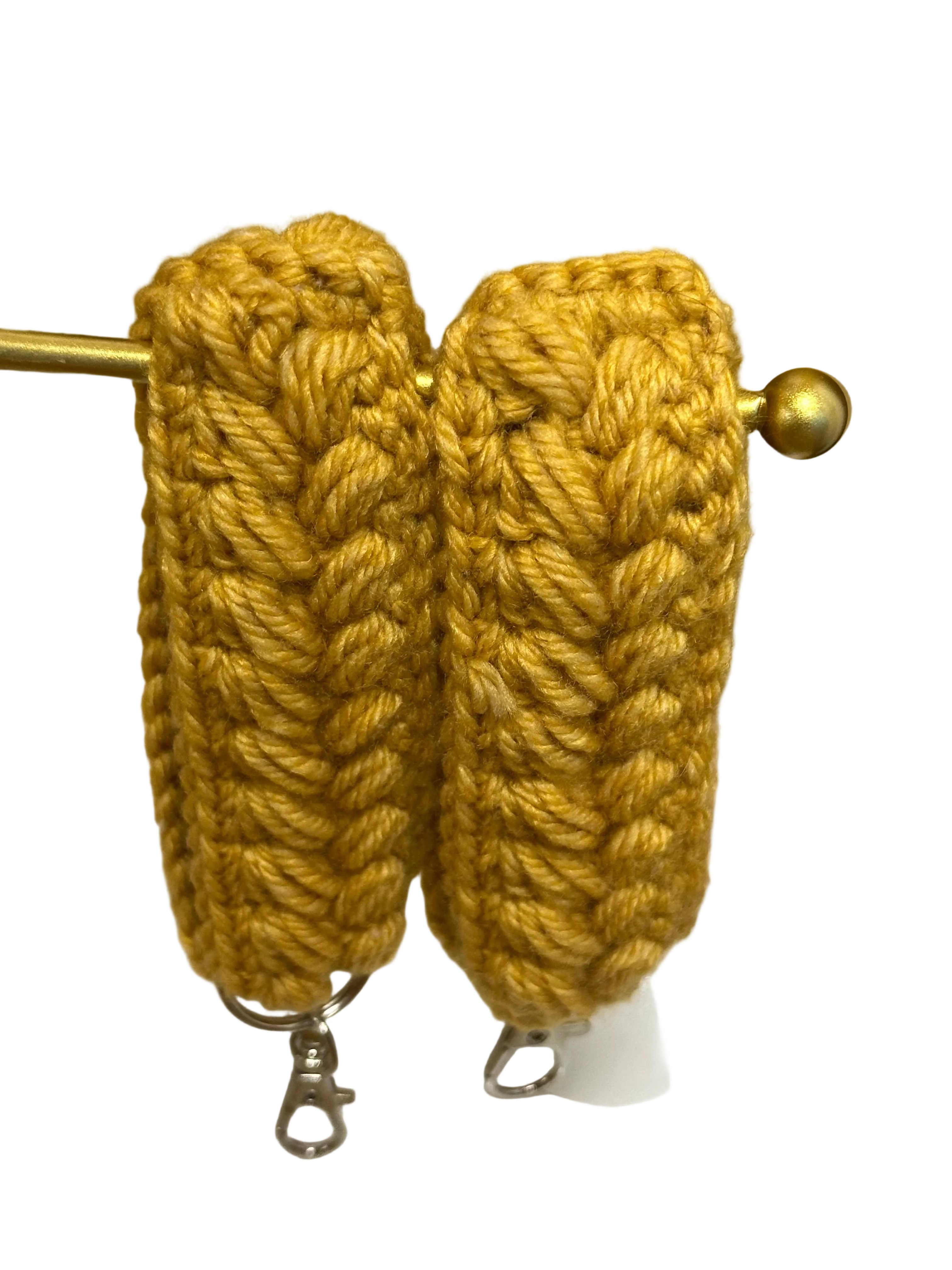 Crocheted Keychain- Gold