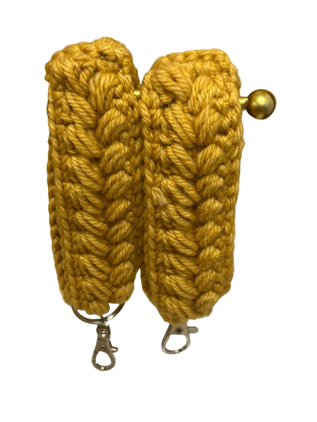 Crocheted Keychain- Gold