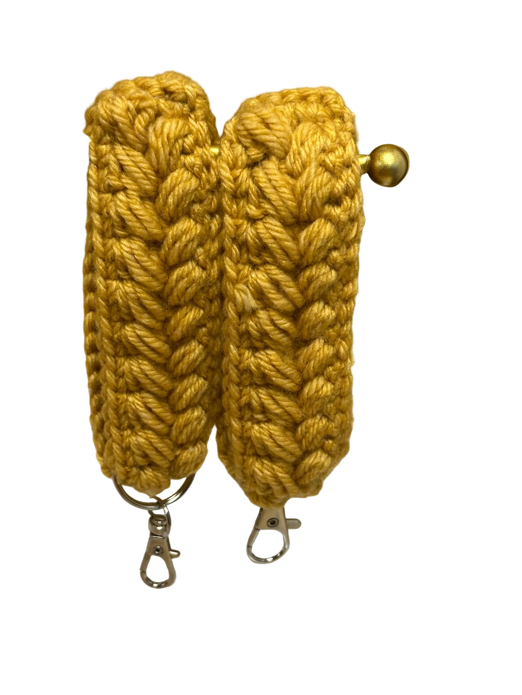 Crocheted Keychain- Gold