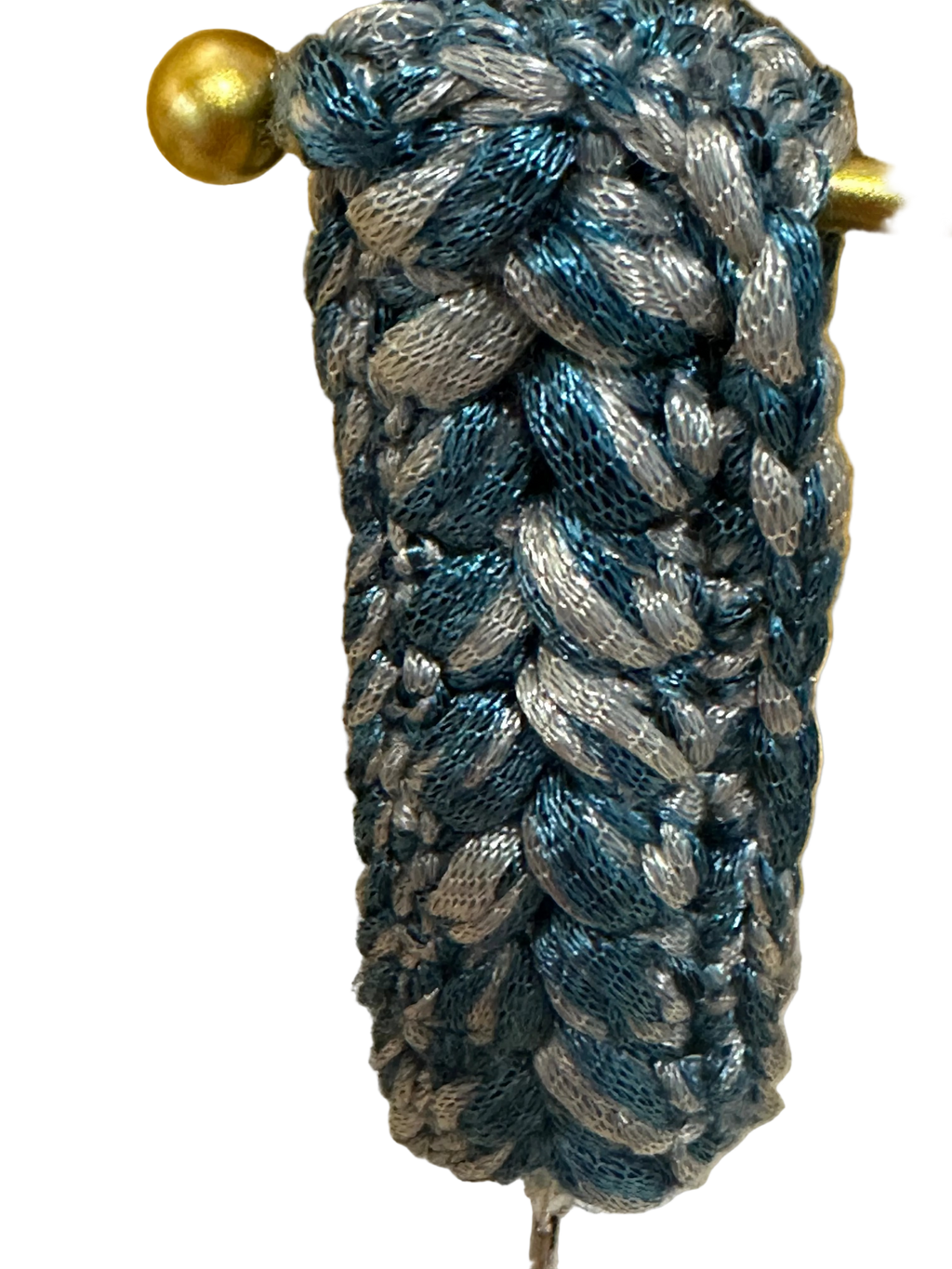 Crocheted Keychain- Blue & Silver