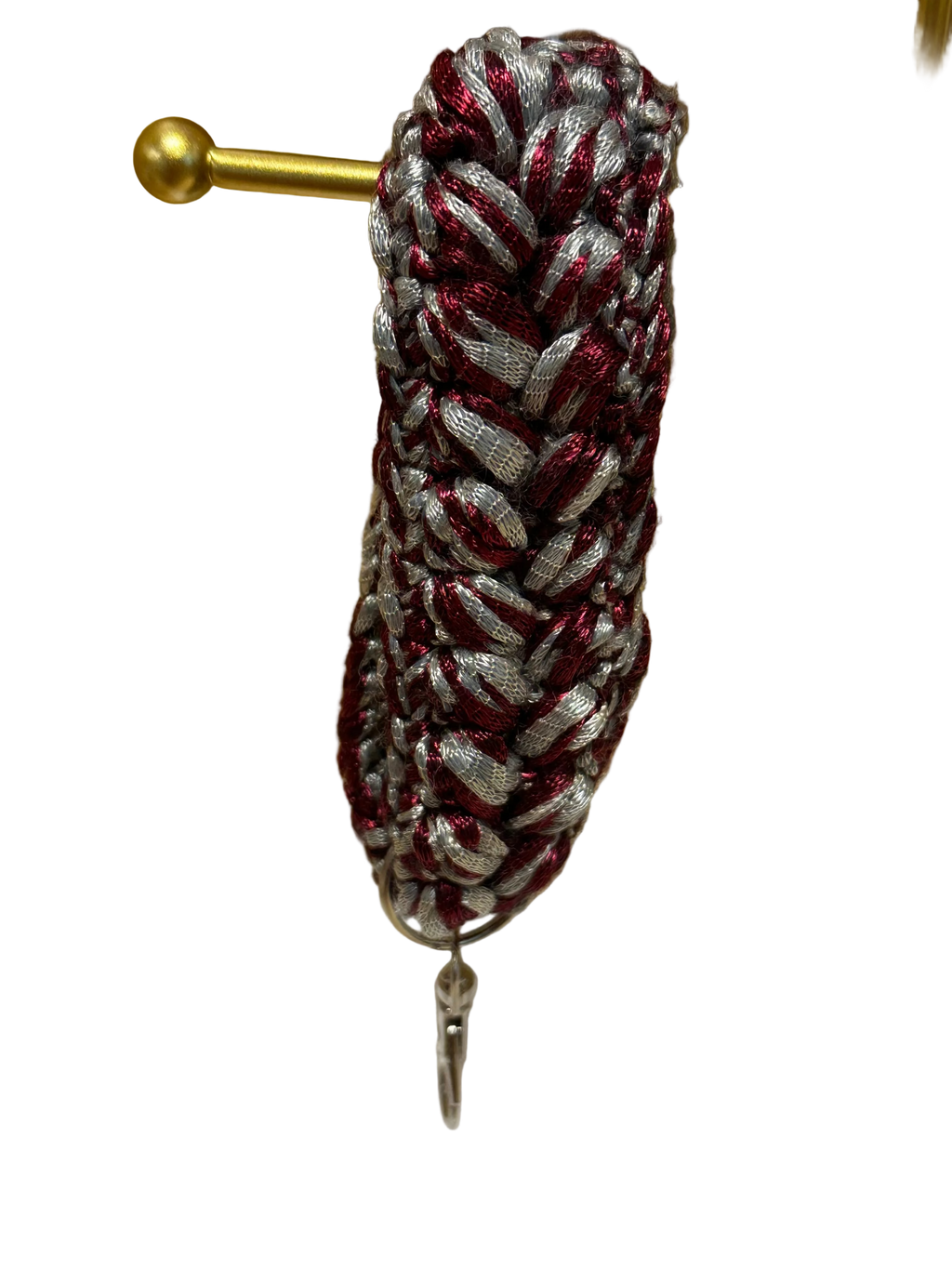 Crocheted Keychain- Red & Silver