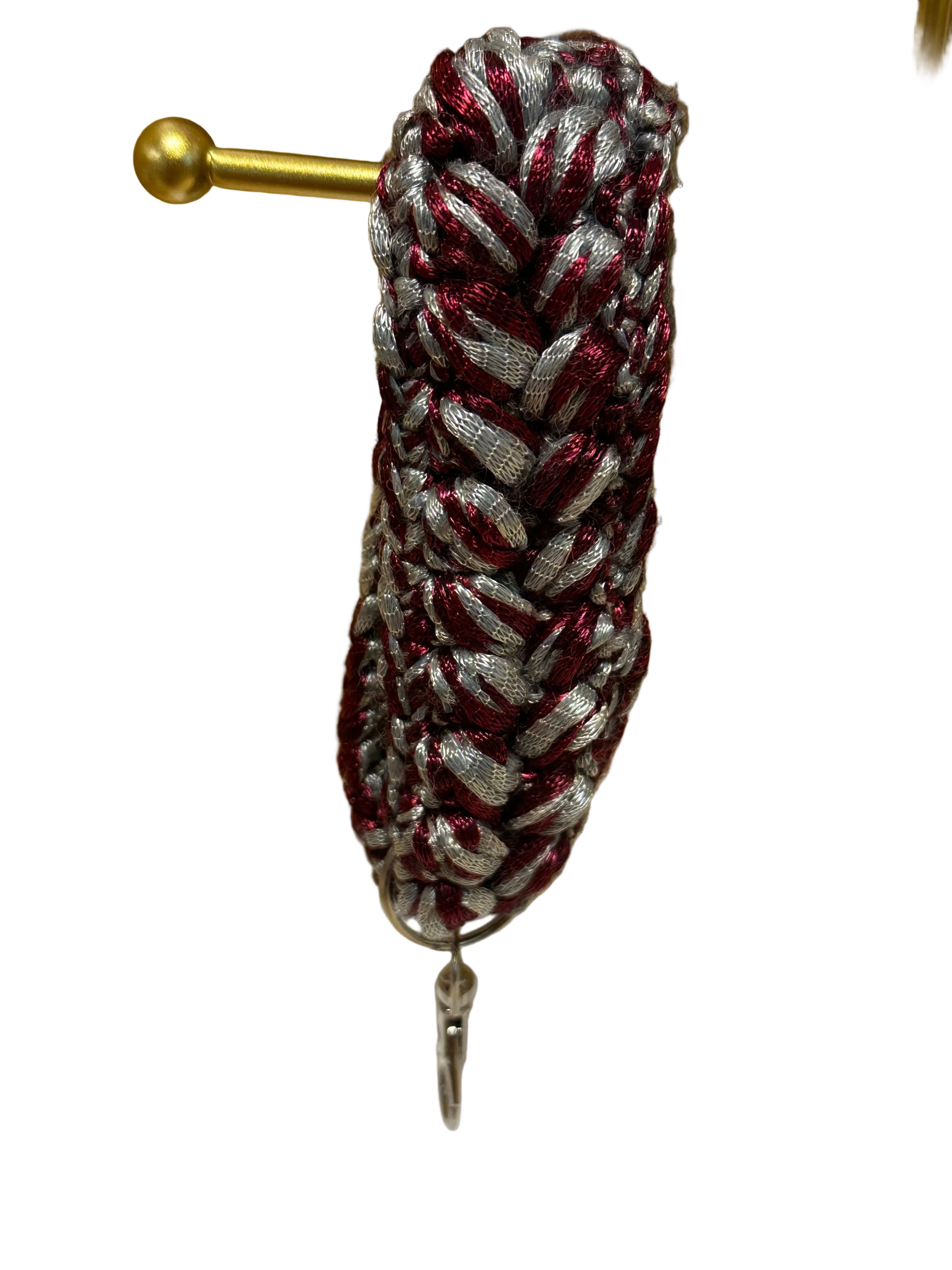 Crocheted Keychain- Red & Silver