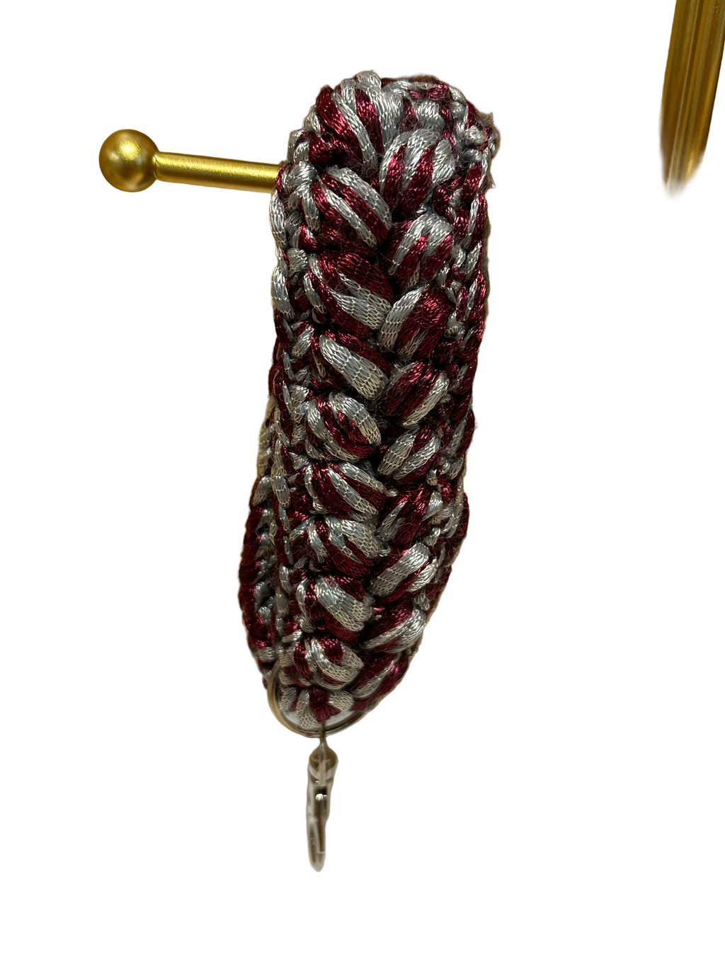 Crocheted Keychain- Red & Silver