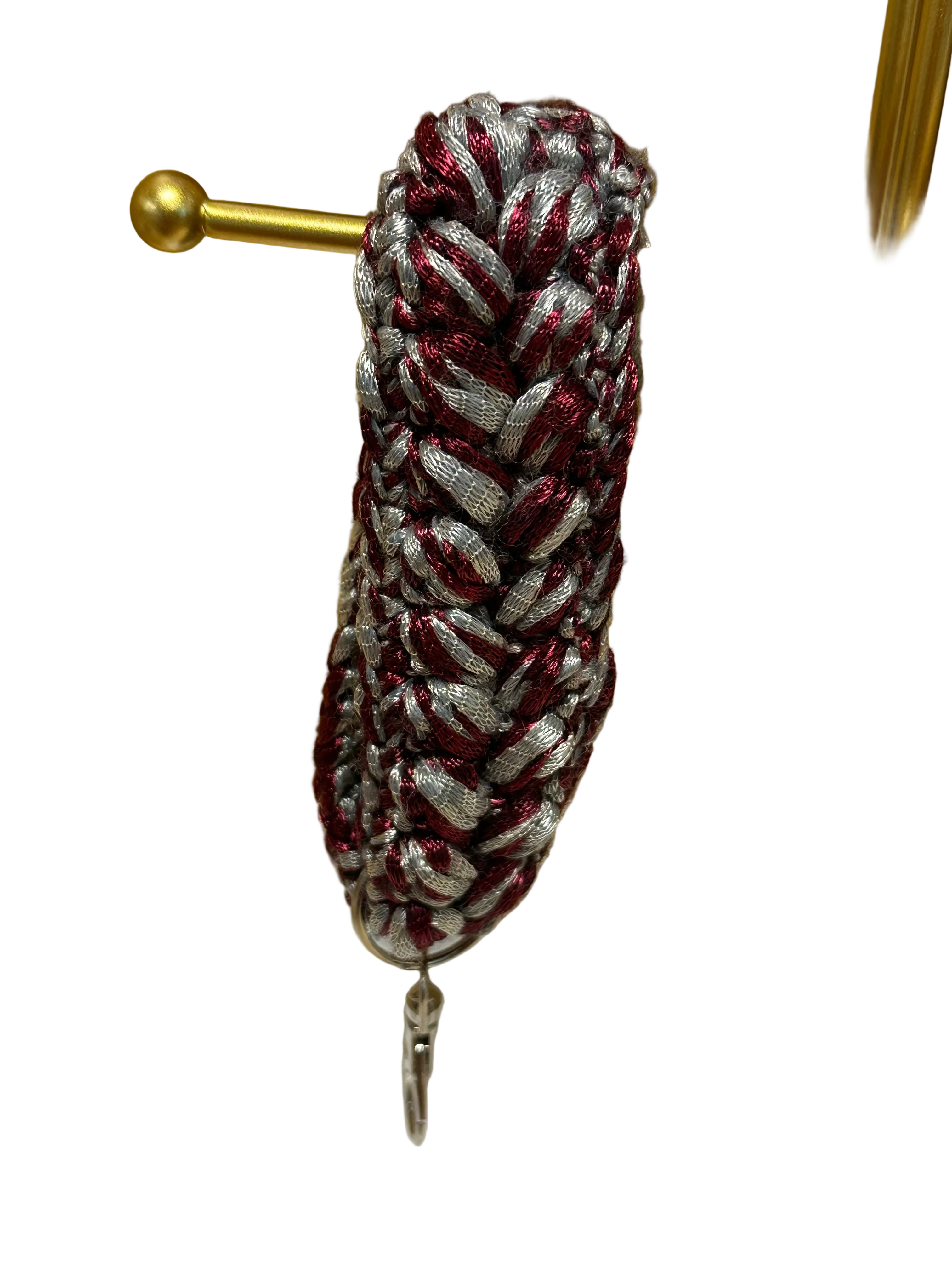 Crocheted Keychain- Red & Silver